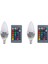 2x 3W Akıllı E14 Rgb LED Renkli Renk Değiştiren Ampul, 24 Mum Uzaktan Kumanda Düğmesi Sütlü Abajur (Yurt Dışından) 1