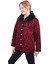 22288 Leopar Yakası Kürklü Hırka Bordo 3