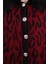 22288 Leopar Yakası Kürklü Hırka Bordo 5