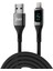 12W Dijital LED Ekranlı Usb-A To Lightning iPhone iPad Örgülü Hızlı Şarj ve Data Kablosu 2 Metre 1
