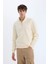 Relax Fit Dik Yaka Fermuarlı Basic Düz Kalın Sweatshirt E5334AX24WN 3