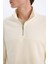Relax Fit Dik Yaka Fermuarlı Basic Düz Kalın Sweatshirt E5334AX24WN 5