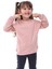 Basic Bisiklet Yaka Şardonlu Çocuk Sweatshirt 3-10 Yaş Pudra 1