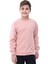 Basic Bisiklet Yaka Şardonlu Çocuk Sweatshirt 3-10 Yaş Pudra 3
