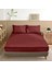Organik Pamuk Akfil Düz Çarşaf Seti Çift Kişilik 240X260 cm Koyu Bordo 1
