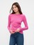 Kadın Pembe Essential Bisiklet Yaka T-Shirt 1