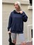Lacivert Oversize Cepli Sweatshirt MG2207 2