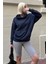 Lacivert Oversize Cepli Sweatshirt MG2207 3