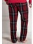 Mecit 3027 Kırmızı Ekoseli Erkek Kalın Tek Alt Pijama 2