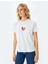 Pamuklu Kısa Kollu Bisiklet Yaka Çilek Baskılı T-Shirt 3