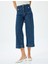 Yüksek Bel Rahat Kalıp Cepli Kısa Denim Pantolon - Culotte Jeans 3