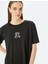 Baskılı Bisiklet Yaka Uzun Rahat Kalıp T-Shirt 2