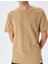 Bisiklet Yaka Kısa Kollu Etiket Detaylı Basic T-Shirt 5