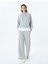 Çift Kumaş Kullanımlı Üç Iplik Kapüşonlu Oversize Sweatshirt 2