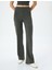 Slim Fit Dokulu Yüksek Bel Bol Paça Pantolon 3