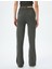 Slim Fit Dokulu Yüksek Bel Bol Paça Pantolon 4