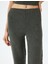 Slim Fit Dokulu Yüksek Bel Bol Paça Pantolon 5