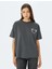 Bisiklet Yaka Arkası Kuru Kafa Baskılı Oversize Kısa Kollu T-Shirt 3