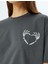 Bisiklet Yaka Arkası Kuru Kafa Baskılı Oversize Kısa Kollu T-Shirt 5