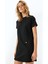 Aplike Detaylı Slim Fit Bisiklet Yaka Kısa Kollu Mini Elbise 2