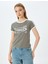 Slogan Baskılı Bisiklet Yaka Kısa Kollu Biyeli Slim Fit T-Shirt 3