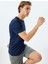 Bisiklet Yaka Baskı Detaylı Kısa Kollu Basic Spor T-Shirt 1
