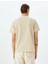 Bisiklet Yaka Kısa Kollu Pamuk Karışımlı Çizgili Oversize T-Shirt 4