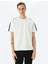 Şerit Detaylı Regular Fit Pamuk Karışımlı Bisiklet Yaka Kısa Kollu T-Shirt 3