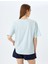Kedi Baskılı Kısa Kollu Bisiklet Yaka Oversize T-Shirt 4