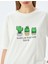 Kaktüs Baskılı Bisiklet Yaka Kısa Kollu T-Shirt 5