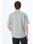 Kısa Kollu Etiket Detaylı Pamuk Karışımlı Bisiklet Yaka Oversize T-Shirt 4