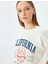 Bisiklet Yaka Kısa Kollu Kolej Baskılı Oversize T-Shirt 2