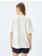 Bisiklet Yaka Kısa Kollu Kolej Baskılı Oversize T-Shirt 4