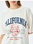 Bisiklet Yaka Kısa Kollu Kolej Baskılı Oversize T-Shirt 5