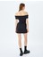 Madonna Yaka Omzu Açık Drapeli Slim Fit Mini Slip Elbise 4