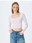 Dantel Detaylı Uzun Kollu Slim Fit Crop T-Shirt 3