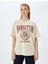 Kolej Baskılı Bisiklet Yaka Oversize Kısa Kollu T-Shirt 3
