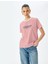Bisiklet Yaka Kısa Kollu Pamuklu Baskılı Çizgili T-Shirt 2