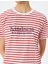 Bisiklet Yaka Kısa Kollu Pamuklu Baskılı Çizgili T-Shirt 5