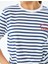 Baskı Detaylı Bisiklet Yaka Pamuklu Çizgili T-Shirt 5