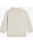 Dik Yaka Düğme Detaylı Baskılı Pamuklu Oversize Sweatshirt 2