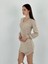 Transparan Örgü Triko Long Sleeve Uzun Kollu Kadın Kazak Elbise Women Knitted Dress 1