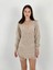 Transparan Örgü Triko Long Sleeve Uzun Kollu Kadın Kazak Elbise Women Knitted Dress 4