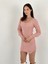Transparan Örgü Triko Long Sleeve Uzun Kollu Kadın Kazak Elbise Women Knitted Dress 5