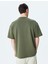 Kısa Kollu Etiket Detaylı Pamuk Karışımlı Bisiklet Yaka Oversize T-Shirt 4