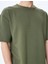 Kısa Kollu Etiket Detaylı Pamuk Karışımlı Bisiklet Yaka Oversize T-Shirt 5