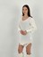 Transparan Örgü Triko Long Sleeve Uzun Kollu Kadın Kazak Elbise Women Knitted Dress 4