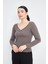 Vizon Kadın Derin V Yaka Uzun Kollu Fit Kesim Bluz - 2465 5