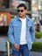 Erkek Oversize Geniş Kesim Denim Çift Cep Ceket Gömlek 1