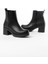 5109-3057 Siyah Lastikli Fermuarlı Kalın Topuklu Günlük Kadın Bot 4